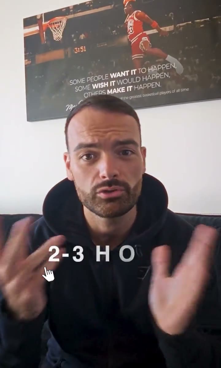 Talking-head ad with a bold kinetic caption hook